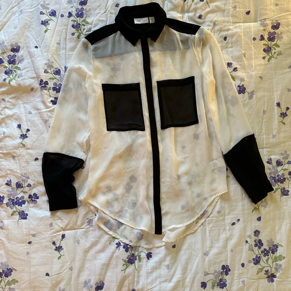 Bisou Bisou Black and White Blouse